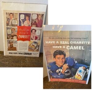 Vintage Camel Cigarette Ads (2) 1953 & 1960